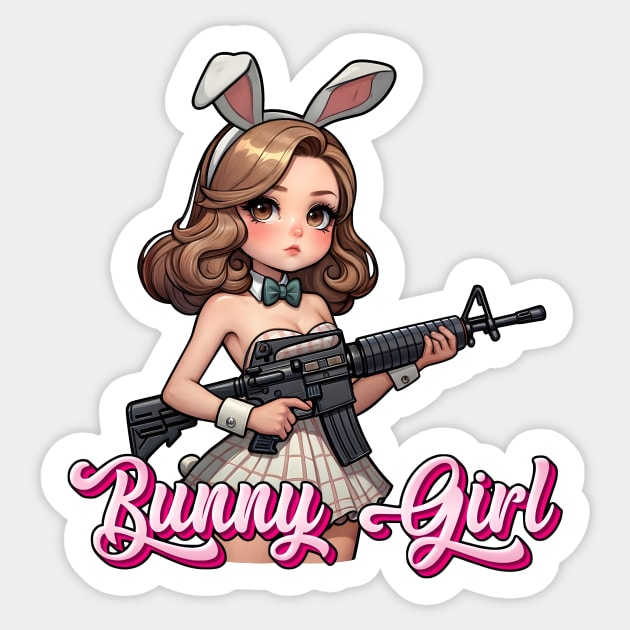 Tactical Bunny Girl Sticker by Rawlifegraphic